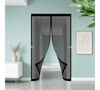 Cortina Mosquitera Magnetica 60 x 135 cm Cierre Automático con Imanes Potentes Resistente a La Rotura Transpirables Cortina Magnética de Puerta para Puerta Ventanas, Negro
