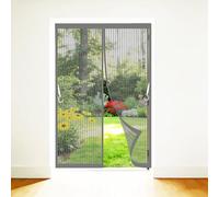 Cortina Mosquitera Magnetica 65 x 160 cm Cierre Automático con Imanes Potentes Resistente a La Rotura Transpirables Puerta Mosquitera para Puerta Ventanas, Gris