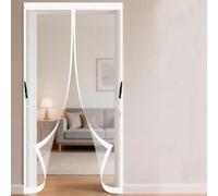 Cortina Mosquitera Magnetica 65 x 190 cm Cierre Automático con Imanes Potentes Resistente a La Rotura Transpirables Mosquitera Magnética para Puertas para Puerta Ventanas, Blanco
