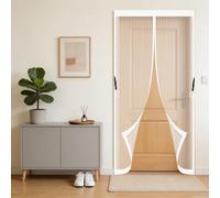 Cortina Mosquitera Magnetica 65 x 75 cm Cierre Automático con Imanes Potentes Resistente a La Rotura Transpirables Cortina Mosquiteras para Puertas Del Balcón, Blanco