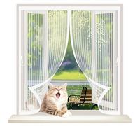 Cortina Mosquitera Magnética 65 x 75 cm Varios Tallas, Cierre Automático, No Requiere Herramientas, Mantiene El Aire Fresco Fly Curtains for Door para Todas Las Ventana, Blanco
