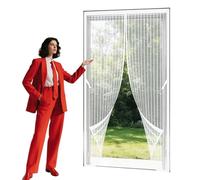 Cortina Mosquitera Magnética 71 x 292 cm Magnético Automático Cortina Mosquitera Puerta Exterior Mantiene El Aire Fresco para Puertas de Patio y Balconeras, Blanco