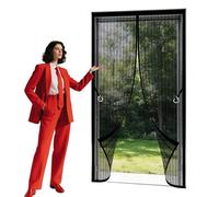 Cortina Mosquitera Magnética 71 x 296 cm Magnético Automático Cortina Mosquitera Puerta Exterior Mantiene El Aire Fresco para Puertas de Patio y Balconeras, Negro