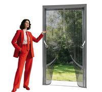 Cortina Mosquitera Magnética 71 x 297 cm Magnético Automático Cortina Mosquitera Puerta Exterior Mantiene El Aire Fresco para Puertas de Patio y Balconeras, Gris