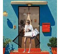 Cortina Mosquitera Magnetica 75 x 120 cm Cierre Automático, sin Taladrar Mosquiteras para Puertas Fácil de Instalar, Antimosquitos, Malla Fina Adiós a Los Mosquitos, Negro