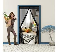Cortina Mosquitera Magnética 75 x 250 cm Cierre Automático, Evita Paso de Insectos Mosquitera Extensible Puerta Malla con kit de instalación para Balcón Puerta Corredera Patio, Negro A