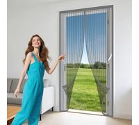 Cortina Mosquitera Magnética 80 x 274 cm Imanes para Un Autocierre Cortinas Mosquitera Puerta Proteja a su Familia de Los Mosquitos para Puertas de Balcón O Terraza, Gris