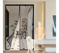Cortina Mosquitera Magnetica 81 x 222 cm Antimosquitos, sin Taladrar Cortina Mosquitera Exterior Fácil Instalación con Cinta Mágica para Puertas Exteriores Balcone Patio, Negro