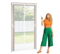Cortina Mosquitera Magnética 81 x 223 cm Imán sin Necesidad de Taladrar sin Taladrar Cortina Magnética Resistente para Puerta Exterior de Balcón Patio, Blanco