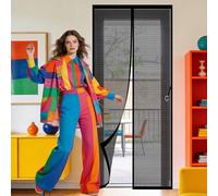Cortina Mosquitera Magnética 85 x 200 cm Magnético Automático Cortina Mosquitera Fácil Instalación sin Taladrar para Puerta Del Balcón, Puerta Patio, Negro