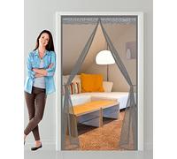 Cortina Mosquitera Magnética 85 x 235 cm Cierre Automático, Evita Paso de Insectos Mosquitera Puerta Corredera Grande con kit de instalación para Balcón Puerta Corredera Patio, Gris A