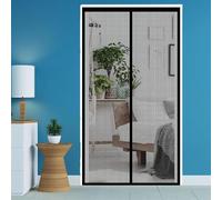 Cortina Mosquitera Magnetica 88 x 226 cm Cortina Magnética para Puerta Fácil de Instalar sin Taladrar para Balcón Puerta Corredera de Patio, Negro
