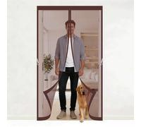 Cortina Mosquitera Magnetica 90 x 150 cm Cierre Magnético Completo sin Huecos Contra Insectos Resistente Cortina Magnética para Salón Balcón Corredor Patio, marrón