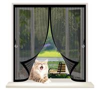 Cortina Mosquitera Magnética 90 x 55 cm Varios Tallas, Cierre Automático, No Requiere Herramientas, Mantiene El Aire Fresco Fly Curtains for Door para Todas Las Ventana, Negro