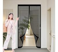 Cortina Mosquitera Magnética 91 x 218 cm Cierre Automático de Arriba a Abajo, Mantiene El Aire Fresco Dentro y Los Bichos Fuera Cortinas Antimosquitos para Puertas Del Balcón, Negro