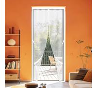 Cortina Mosquitera Magnética 98 x 218 cm Magnético Automático Cortina Mosquitera Magnética Puertas Mantiene El Aire Fresco para Puerta Del Balcón, Puerta Patio, Blanco