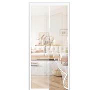 Cortina Mosquitera Magnetica 99 x 153 cm Cierre Automático, sin Taladrar Cortina Magnética Fácil Instalación, Mantiene El Aire Fresco para Garaje O Patio, Blanco