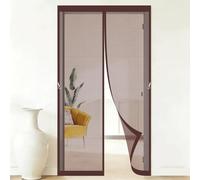 Cortina Mosquitera Magnética para Puerta 120 x 170 cm Transpirables Antimosquitos Anti-Insectos sin Taladros con Cinta Cortina Magnética para Salón Balcón Corredor Patio, marrón