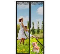 Cortina Mosquitera Magnetica para Puerta 200x210CM, Doble Apertura Mosquitera de Malla, Mosquitera Puerta de la Terraza Cortina Magnética Puerta Exterior para Balcón Puerta Corredera de Patio (Negro)