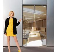 Cortina Mosquitera Magnética para Puertas 130 x 297 cm Fácil de Instalar sin Taladrar Corredera, Antimosquitos con Imanes para La Puerta Del Balcón, Sótano O Terraza, Gris