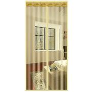 Cortina Mosquitera Magnética para Puertas, 90 x 210cm, Anti Insectos Moscas y Mosquitos, con Imanes Cierre Automático y Velcro Adhesiva, para Puertas Correderas/Balcones/Terraza（marrón ）