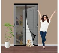 Cortina Mosquitera Magnética para Puertas 93 x 197 cm Fácil de Instalar, No Requiere Herramientas, Apto para Niños y Mascotas Mosquitera Ventanasmagnetica para La Sala de Estar Del Balcón, Negro