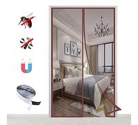 Cortina Mosquitera Magnética para Puertas, Adsorción Magnética Anti Insecto Mosquitera para Balcón Puerta Corredera de Patio-Brown|| 100x205cm(39x80inch)
