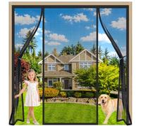 Cortina Mosquitera Magnética para Puertas de Patio Negro 220x295cm Se pliega compactamente para un almacenamiento sencillo y limpio Crea un ambiente relajado y ventilado en su sala de estar