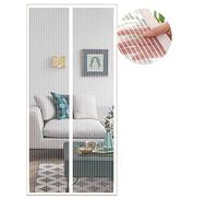 Cortina Mosquitera Magnética para Puertas, Versión Actualizada 175x205 cm Puerta de Malla Magnética, Blanco Cortinas para Puertas Exteriores, Fácil de Instalar y Lejos de Los Mosquitos