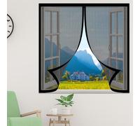 Cortina Mosquitera Magnetica Ventana 110 x 135 cm sin Taladrar Cortina Mosquitera para Sala de Estar Cierra Automáticamente para Ventanas de Puertas de, Negro