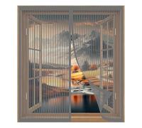 Cortina Mosquitera Magnetica Ventana 45 x 60 cm Fácil Instalación sin Taladrar, Fácil de Limpiar Cortina Mosquitera para Puertas para Todas Las Ventanas, Gris