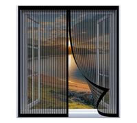 Cortina Mosquitera Magnetica Ventana 60 x 65 cm Fácil Instalación sin Taladrar, Fácil de Limpiar Pantalla Insectos Proteccn Magn¨¦Tica para Todas Las Ventanas, Negro