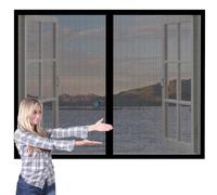 Cortina Mosquitera Magnetica Ventana 78 x 135 cm sin Taladrar Antimosquitos Anti Mosquito Insecto Cierre Automático Autoadhesivo para Balcón y Puerta Ventana, Negro