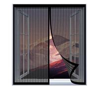 Cortina Mosquitera Magnetica Ventana 89 x 89 cm Fácil Instalación sin Taladrar, Fácil de Limpiar Cortina Magnética para Puerta para Todas Las Ventanas, Negro