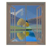 Cortina Mosquitera Magnetica Ventana 90 x 69 cm Fácil Instalación sin Taladrar, Fácil de Limpiar Mosquiteras con Imán para Ventana Abatible para Todas Las Ventanas, Gris