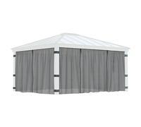 Cortina mosquitera para cenador Dallas (An x Al: 466 x 212 cm, Gris)