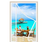 Cortina Mosquitera para Puertas 100x185cm Cortina Antimosquitos Magnetica con Imanes Sellado Automaticamente para puerta de balcón sala estar puerta de patio Blanco