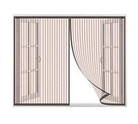 Cortina Mosquitera para Puertas 145x160cm, Cortina Magnética para Puerta, Apagar Automáticamente Protección contra Insectos, para Ventanas Batientes - Marrón