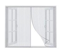 Cortina Mosquitera para Puertas 95x200cm, Cortina Mosquitera Para Puertas, Cerrado automáticamente Plegable Protección Contra Insectos, para Ventana Correderas, Blanco
