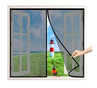 Cortina Mosquitera para Ventanas, 105x115 cm Mosquitera Imantada Ventanas, Fácil Instalación Mosquitera Cierre Magnético Automático Que Evita el Paso de Insectos, Negro P