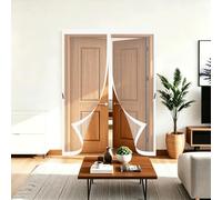 Cortina Mosquitera Puerta 100 x 200 cm Transpirables Antimosquitos Anti-Insectos sin Taladros con Cinta Mosquitera para Puerta para Cocina Dormitorio Correderas Garaje, Blanco