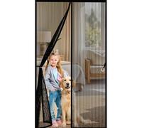 Cortina Mosquitera Puerta 100x195cm(AnchoxAlto) Varios Tallas, Cierre Automático Cortina Antimosquitos con Iman Resistente a La Rotura, Resistente para Balcon Patio Corredera, Negro