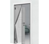 Cortina Mosquitera Puerta 112 x 246 cm Varios Tallas, Cierre Automático Cortina Puerta Magnetica Imantada Imán sin Necesidad de Taladrar para Balcon Patio Corredera, Gris