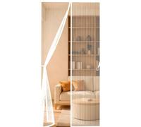 Cortina Mosquitera Puerta 115 x 183 cm Varios Tallas, Cierre Automático Cortina Antimosquitos con Iman Imán sin Necesidad de Taladrar para Puerta Exterior Cocina Balcón Y, Blanco