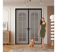 Cortina Mosquitera Puerta 120 x 235 cm Transpirables Antimosquitos, Sin Taladros, Magnético Automático, Con Velcra, Mosquitera Porte Magnética para Pasillos Balcn Puertas, Negro