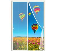 Cortina Mosquitera Puerta, 130x170cm Puerta Recortable, Anti Insectos Moscas y Mosquitos, para Puertas Correderas Balcones Terraza, Blanco 1995-Tamaños