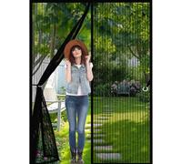Cortina Mosquitera Puerta 130x204cm(AnchoxAlto) Anti-Insectos, Mantiene El Aire Fresco Cortina Antimosquitos con Iman Resistente a La Rotura, Resistente para Balcon Patio Corredera, Negro