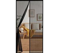 Cortina Mosquitera Puerta 139 x 249 cm Anti-Insectos, Mantiene El Aire Fresco Cortina Puerta Magnetica Imantada Imán sin Necesidad de Taladrar para Balcon Patio Corredera, Negro