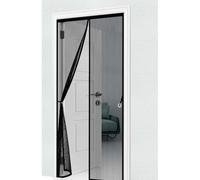 Cortina Mosquitera Puerta 166 x 204 cm Varios Tallas, Cierre Automático Cortina Puerta Magnetica Imantada Imán sin Necesidad de Taladrar para Balcon Patio Corredera, Negro