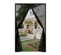 Cortina Mosquitera Puerta 265 x 280 cm Transpirables Antimosquitos, Sin Taladros, Magnético Automático, Con Velcra, Mosquiteras Porta Imantada para Ventanas y Balcón, Negro